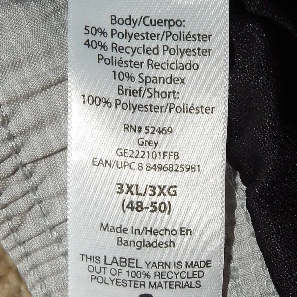 George Men’s 3XL 48–50 Gray & White Striped Quick Dry Swim Trunks Shorts 7